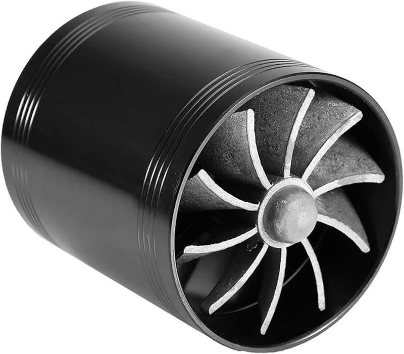 JTLB Dual Fan Turbo Powerful Car Air Intake Petrol Saving Enhanced HP Black - Image 1